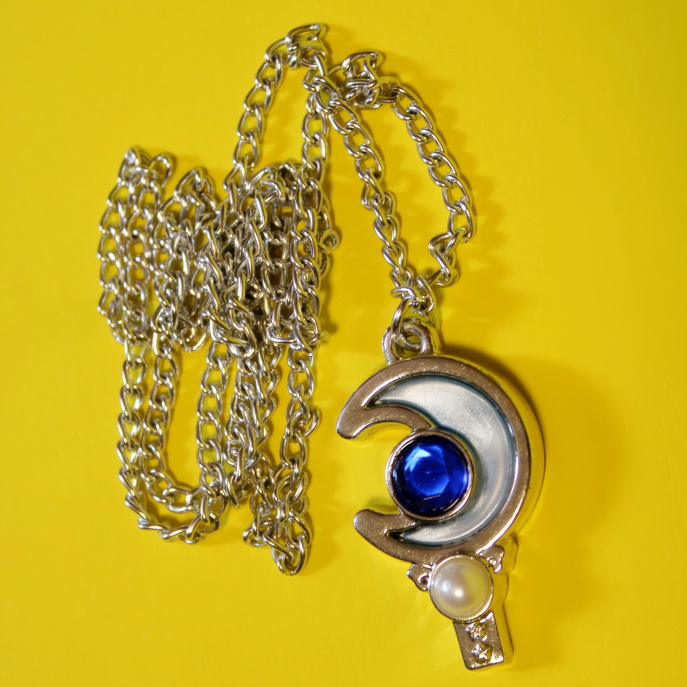 Silver and Blue Moon Pendant Necklace
